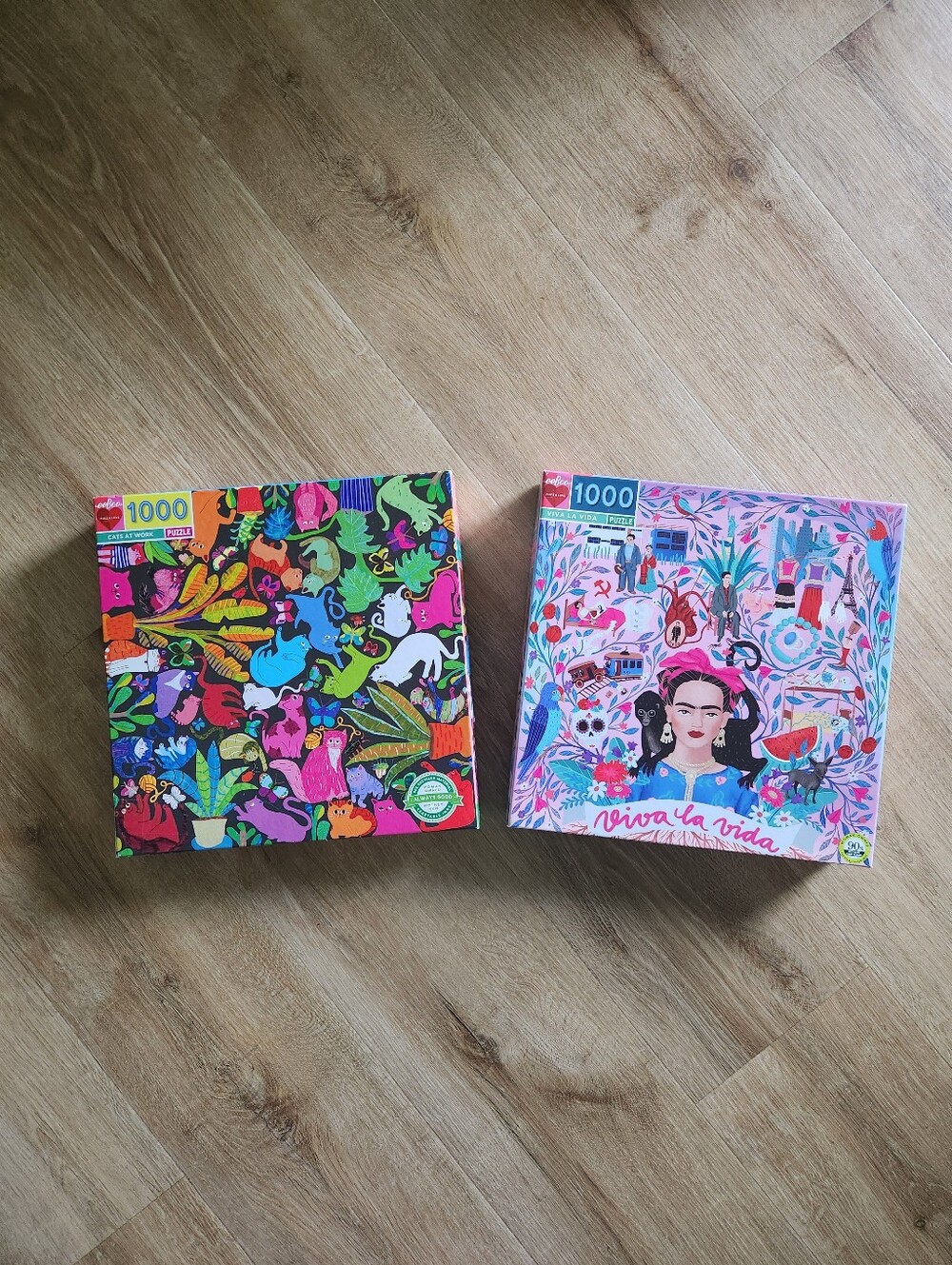 2 x Eeboo Puzzles 'Cats at Work' & 'Viva La Vida' READ DESCRIPTION